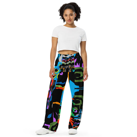 All-over print unisex wide-leg pants