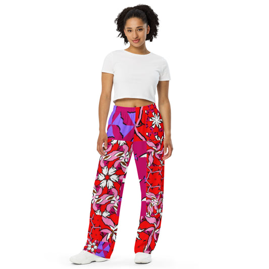 All-over print unisex wide-leg pants