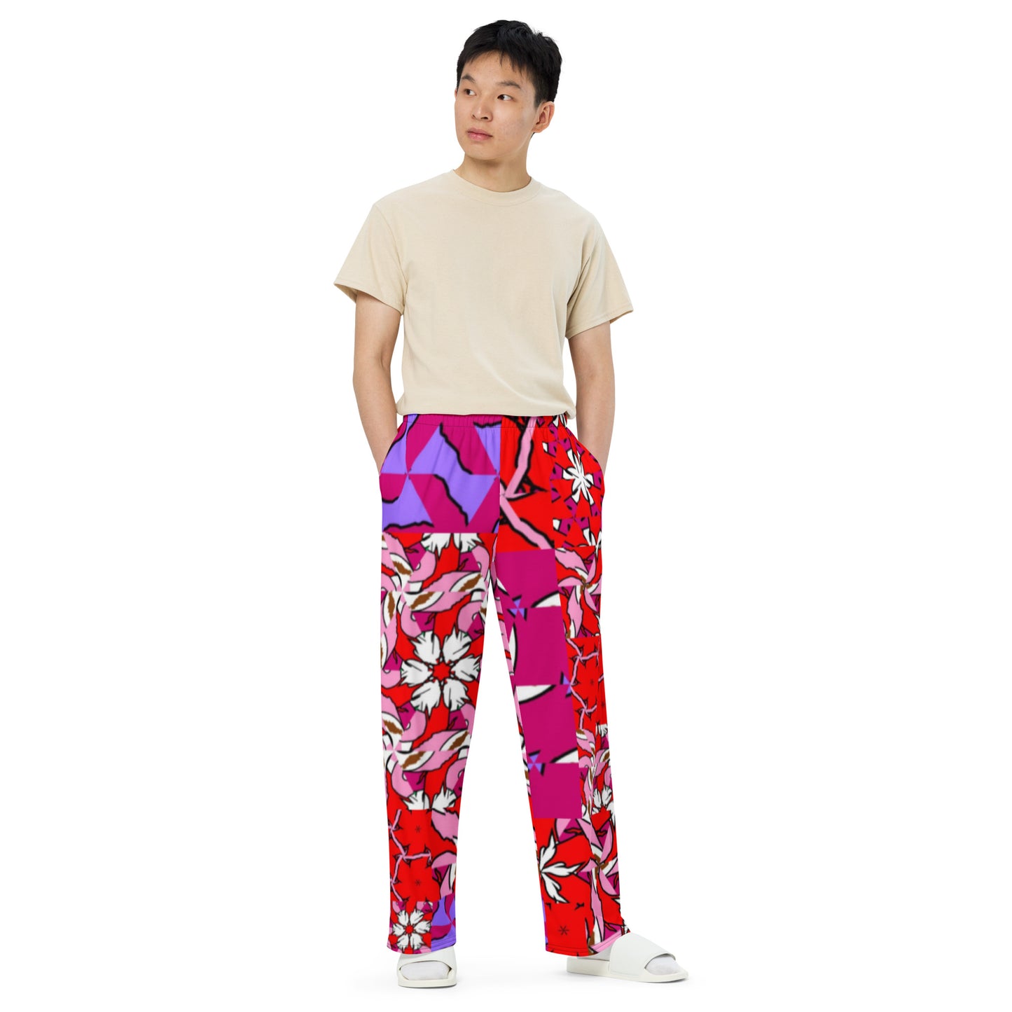 All-over print unisex wide-leg pants