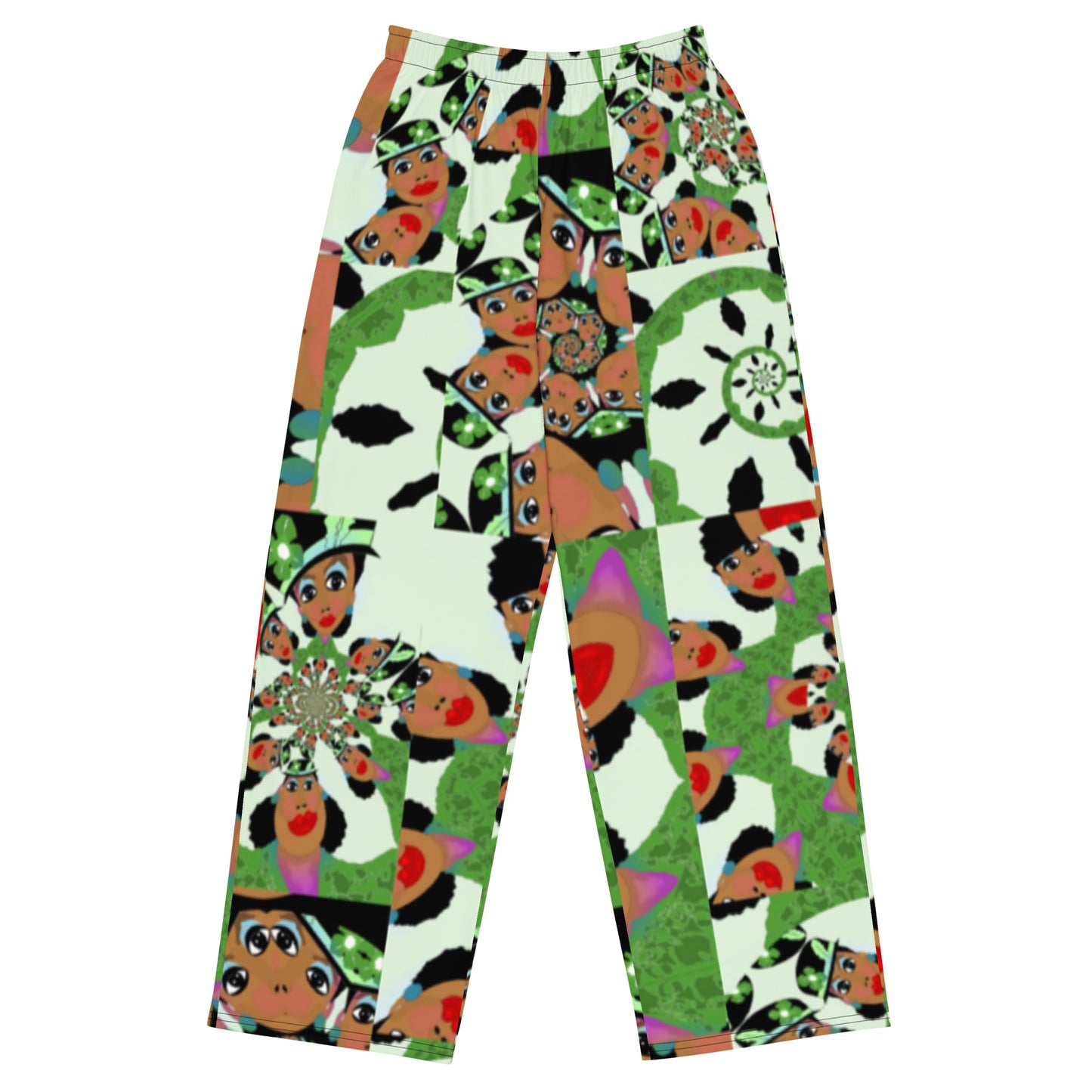 All-over print unisex wide-leg pants