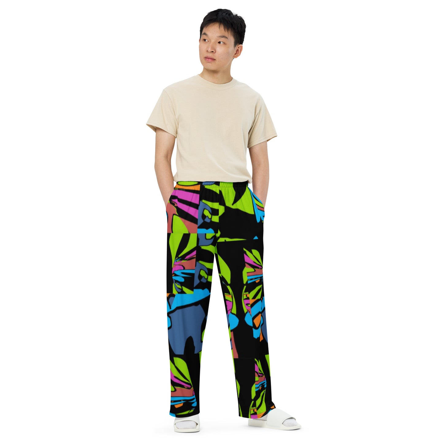 All-over print unisex wide-leg pants