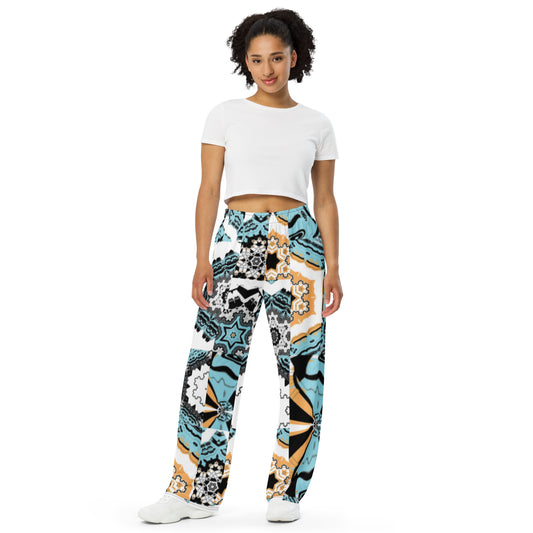 All-over print unisex wide-leg pants