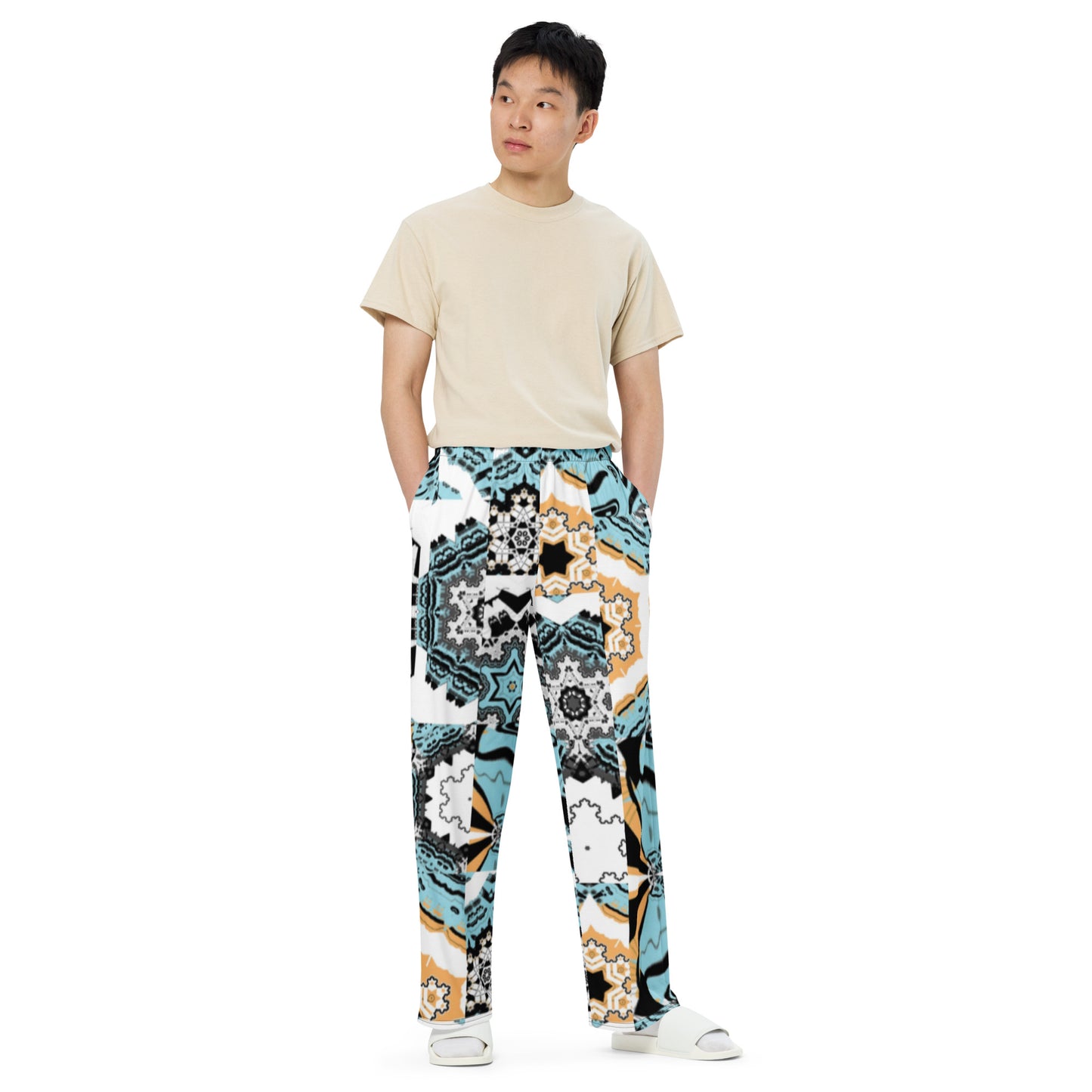 All-over print unisex wide-leg pants