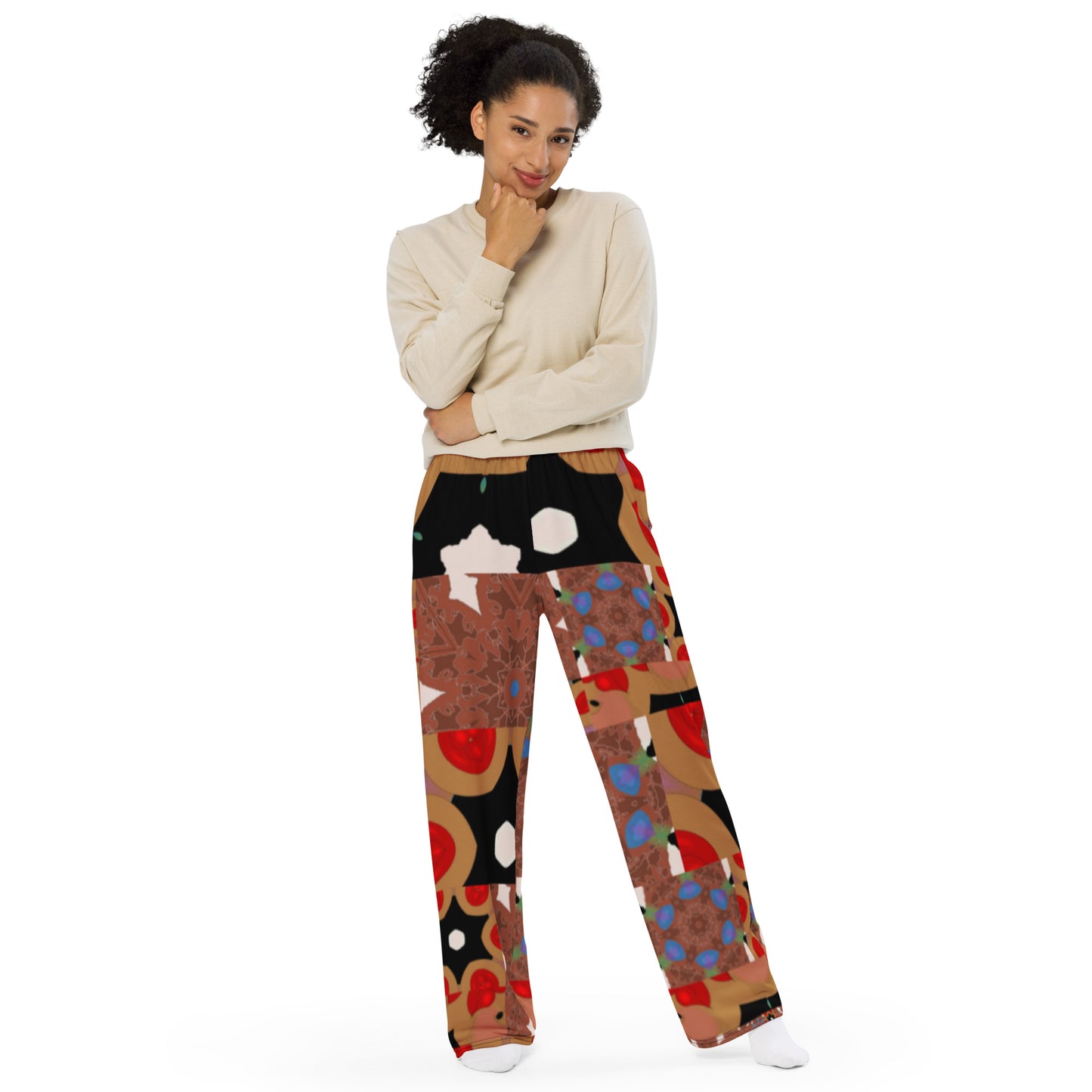 All-over print unisex wide-leg pants