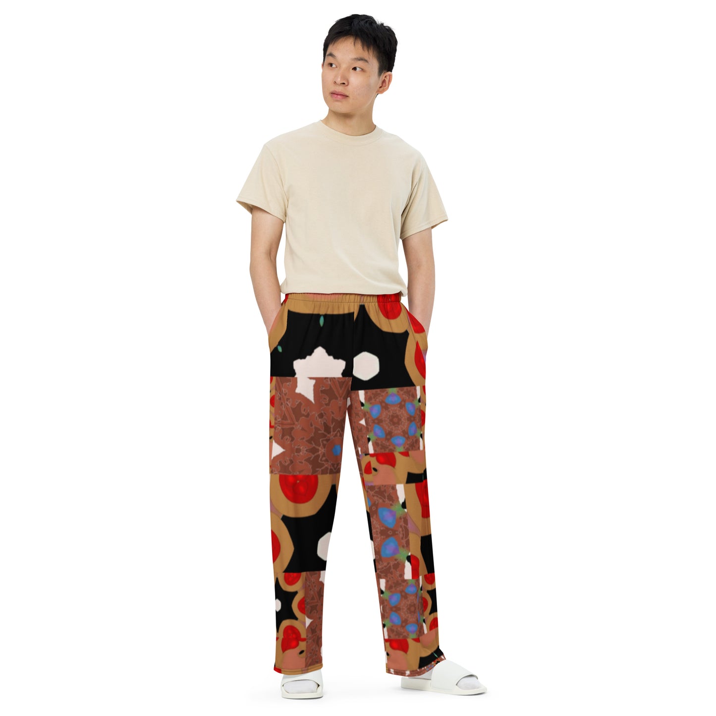 All-over print unisex wide-leg pants