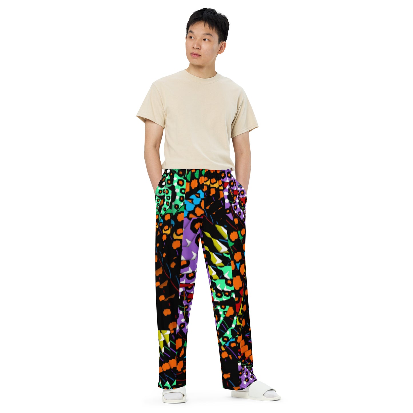 All-over print unisex wide-leg pants