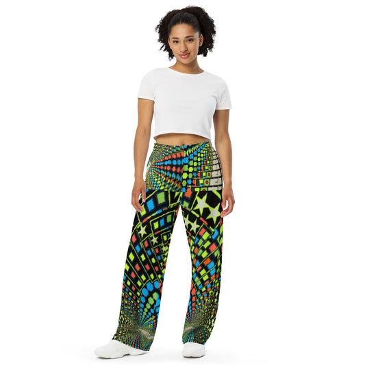 All-over print unisex wide-leg pants