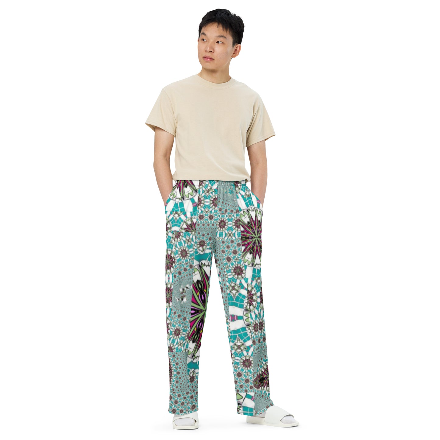 All-over print unisex wide-leg pants