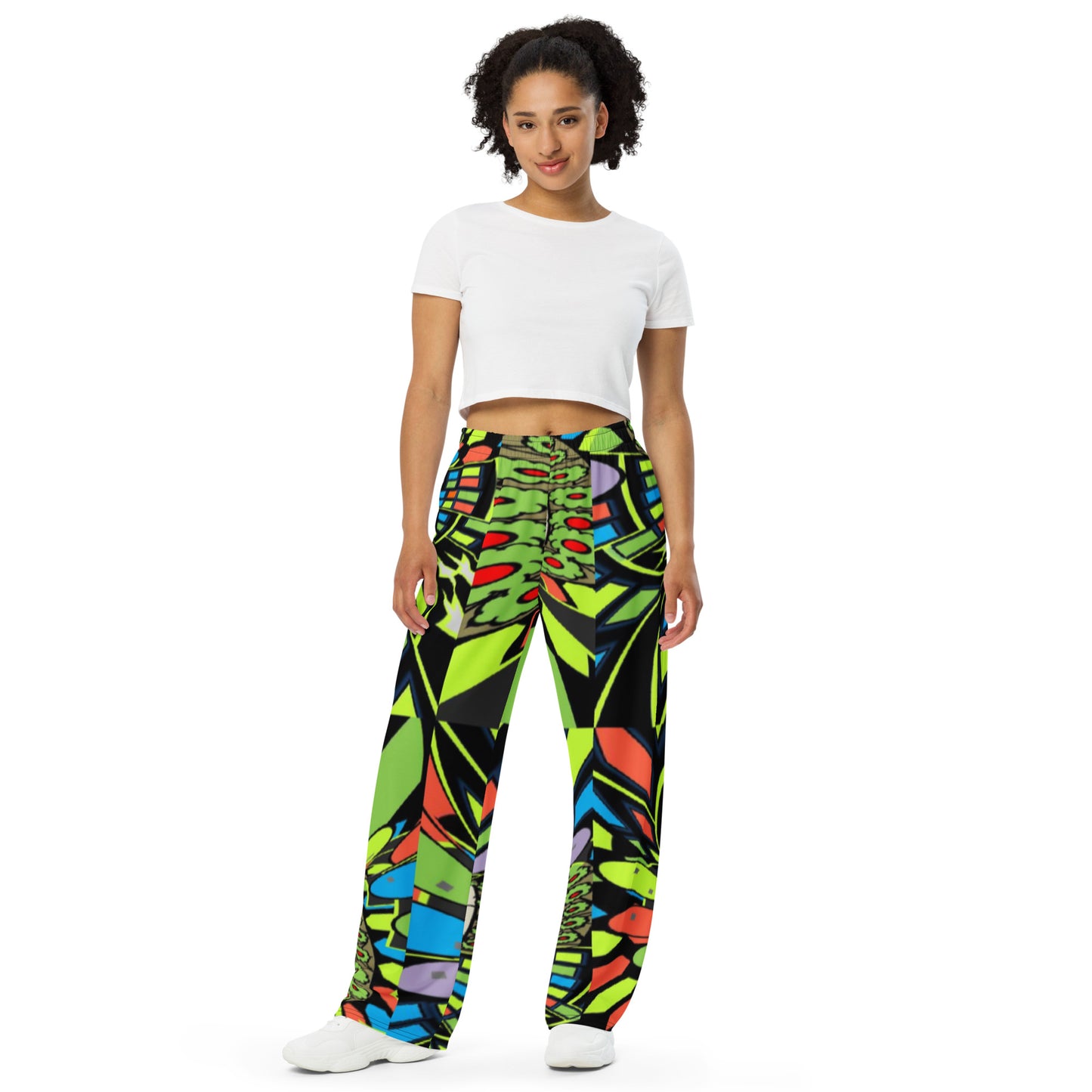 All-over print unisex wide-leg pants