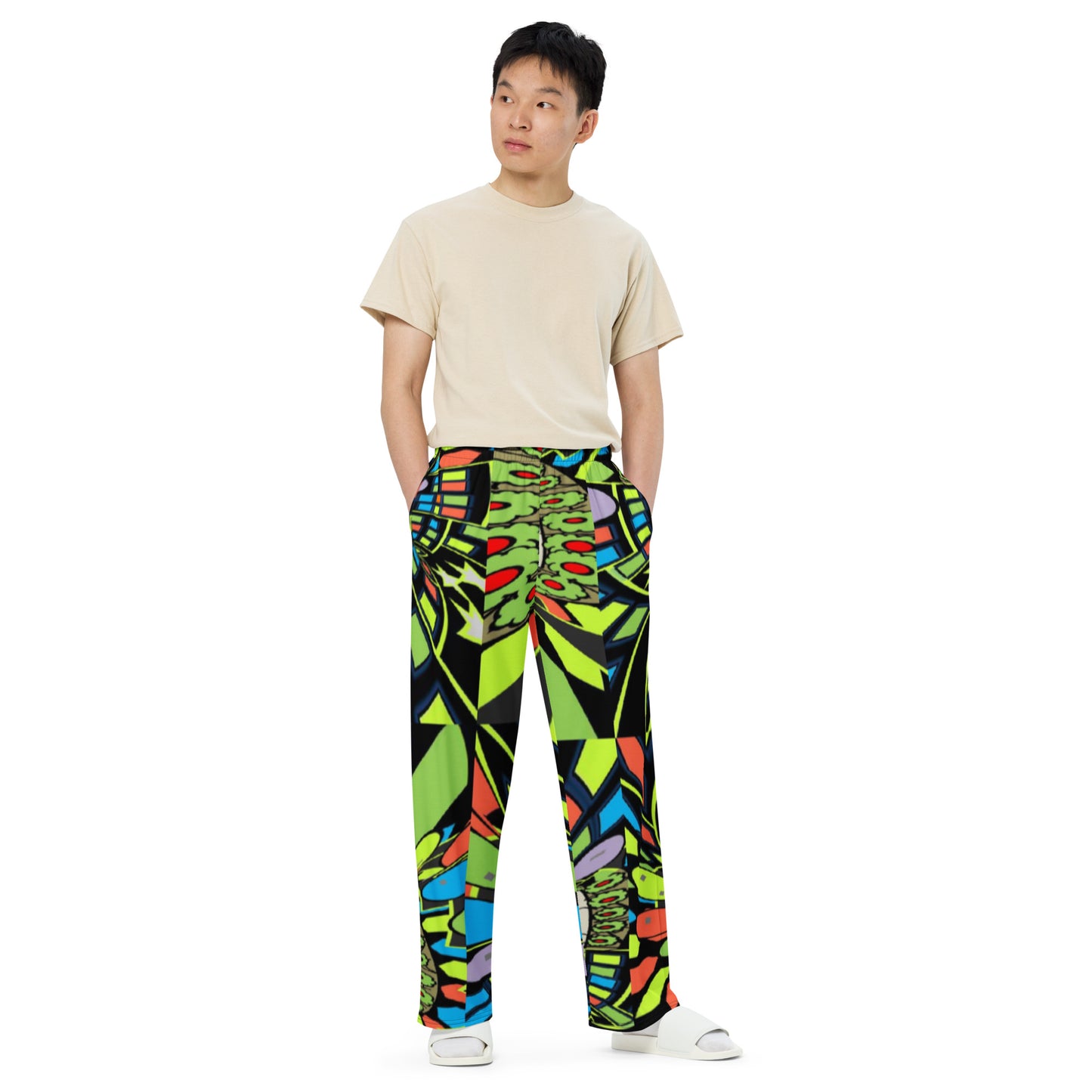 All-over print unisex wide-leg pants