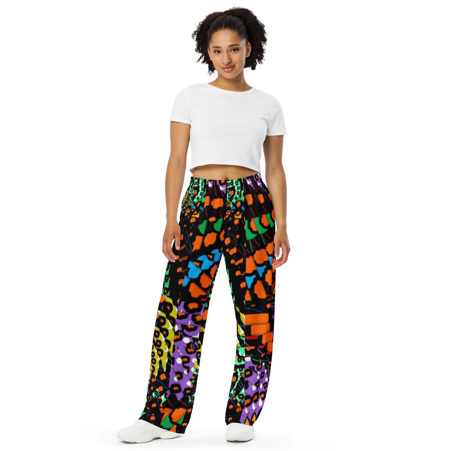 All-over print unisex wide-leg pants