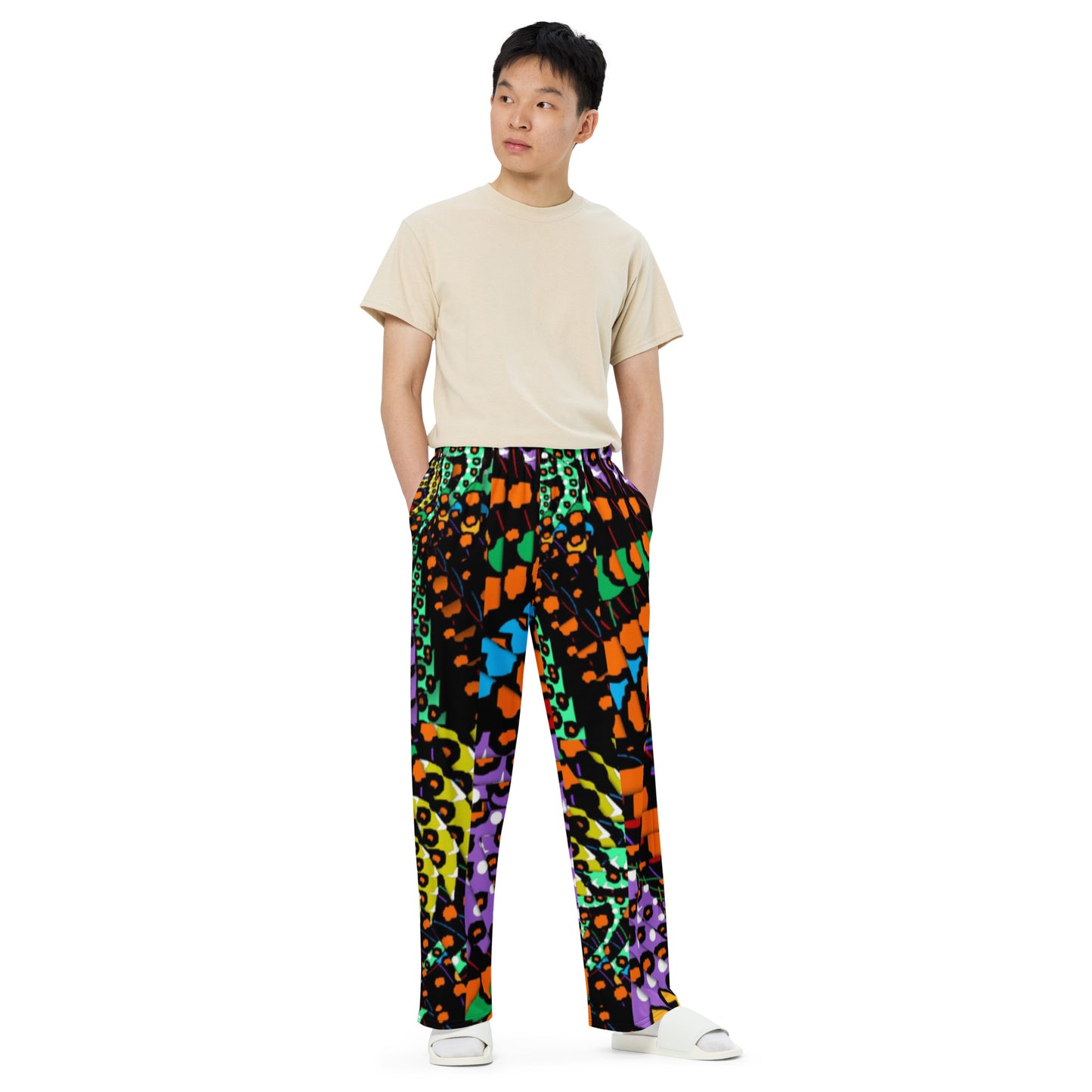 All-over print unisex wide-leg pants