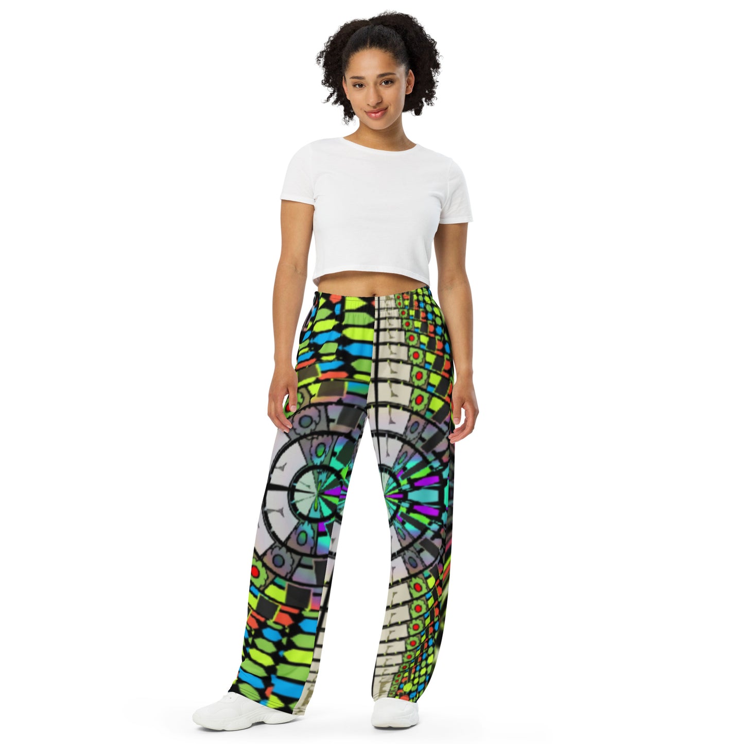 All-over print unisex wide-leg pants