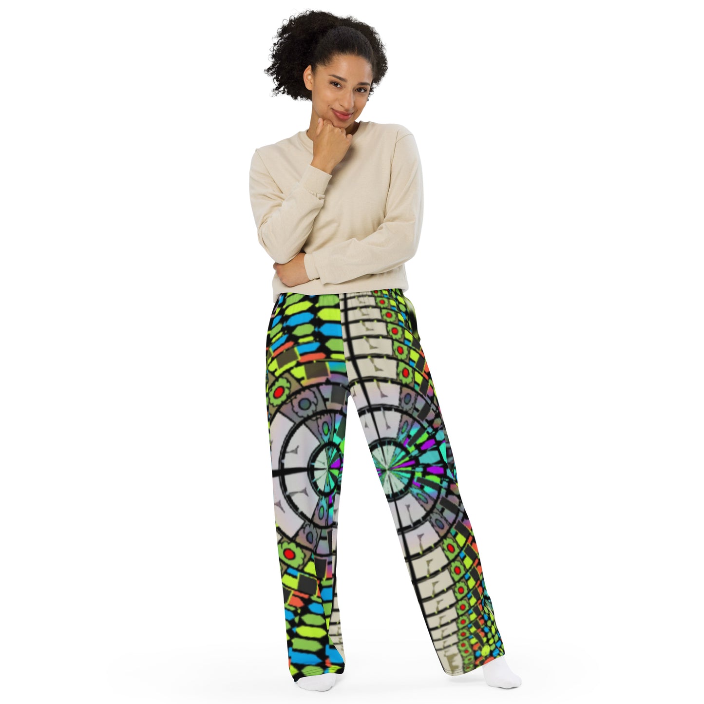 All-over print unisex wide-leg pants