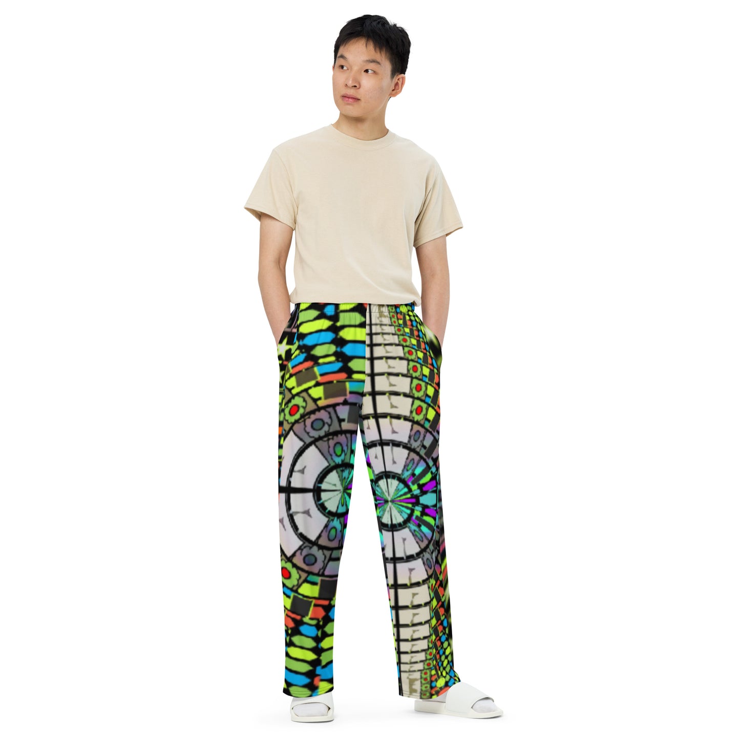 All-over print unisex wide-leg pants