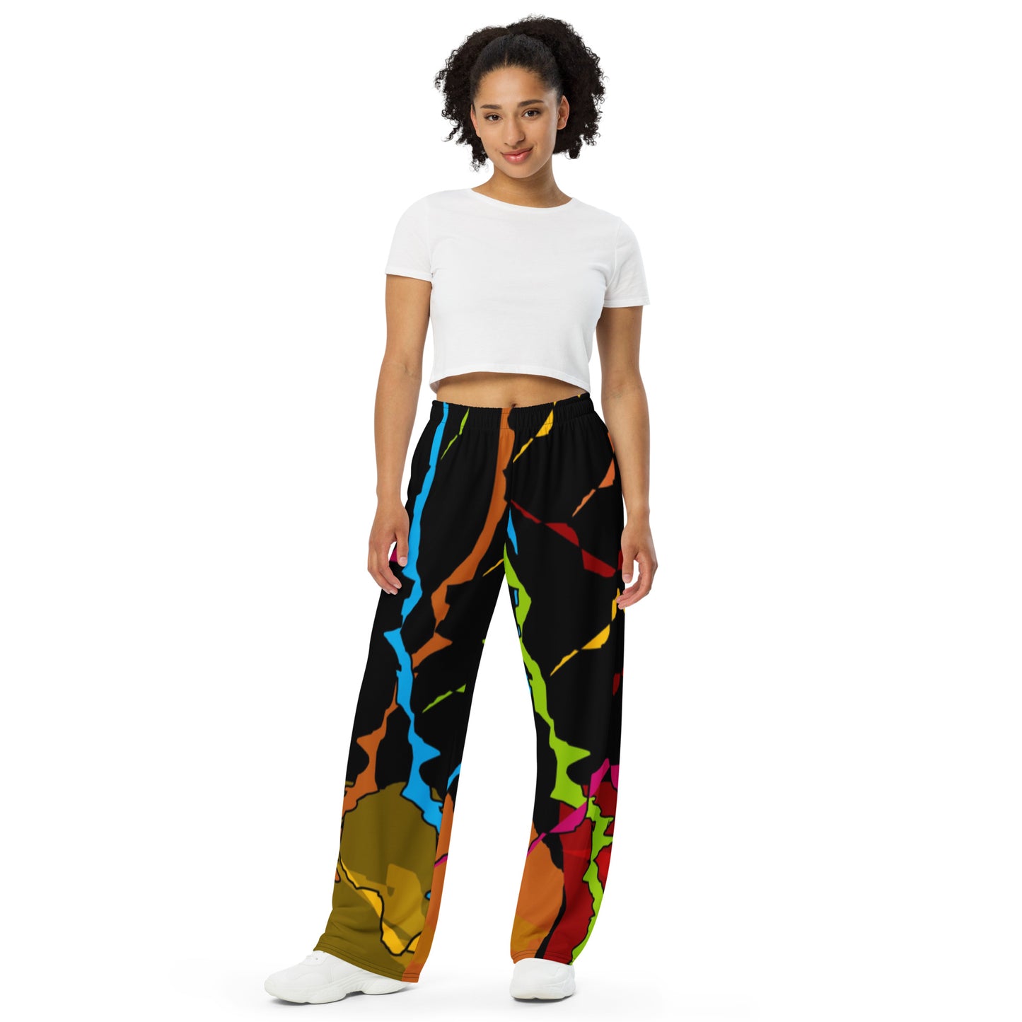 All-over print unisex wide-leg pants