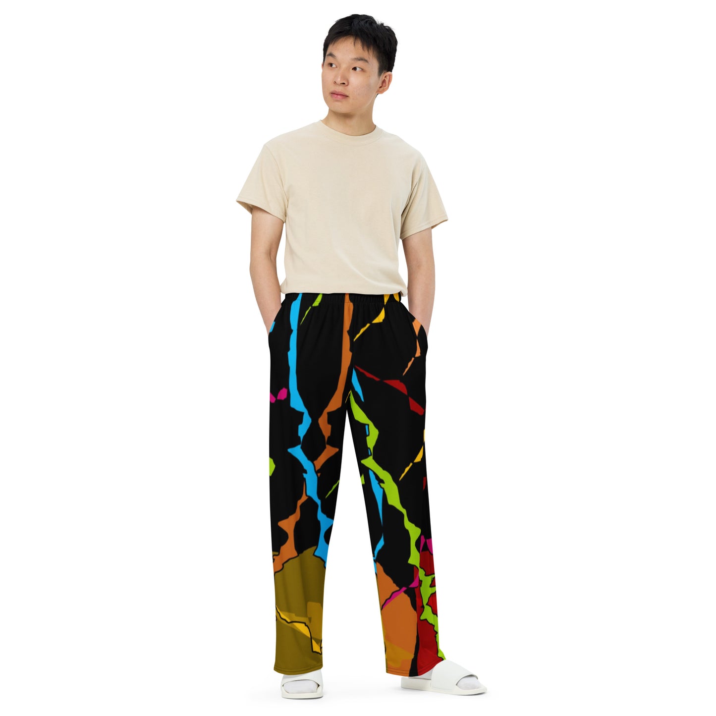 All-over print unisex wide-leg pants