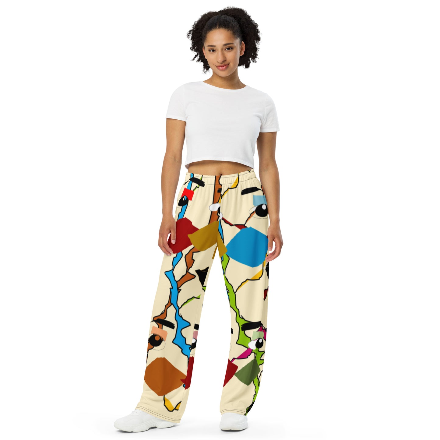 All-over print unisex wide-leg pants