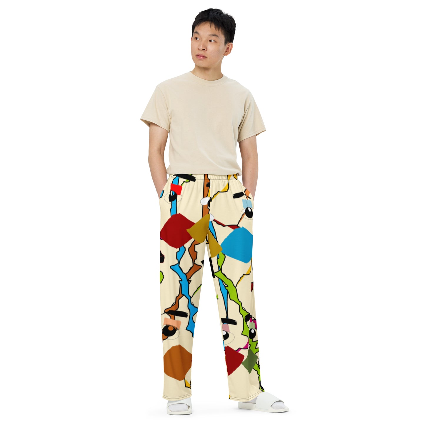 All-over print unisex wide-leg pants