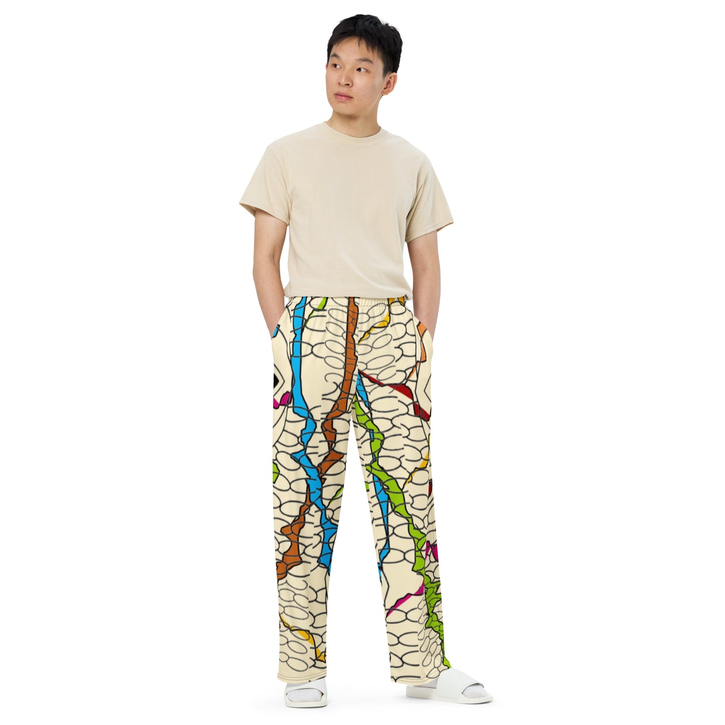 All-over print unisex wide-leg pants