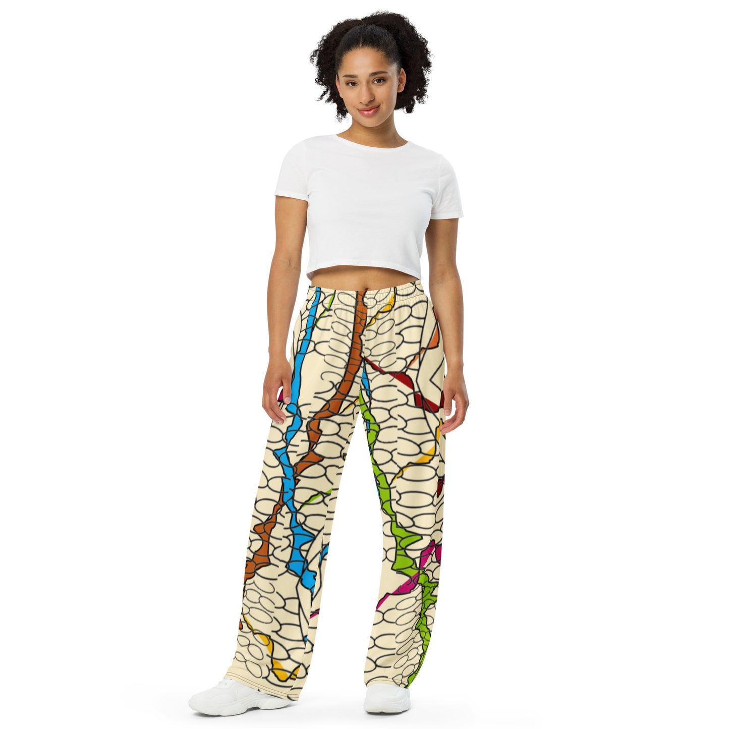 All-over print unisex wide-leg pants