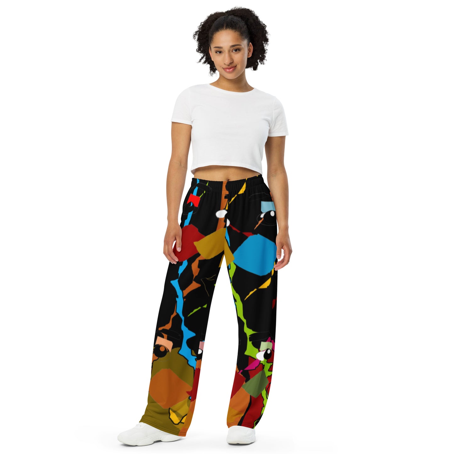 All-over print unisex wide-leg pants