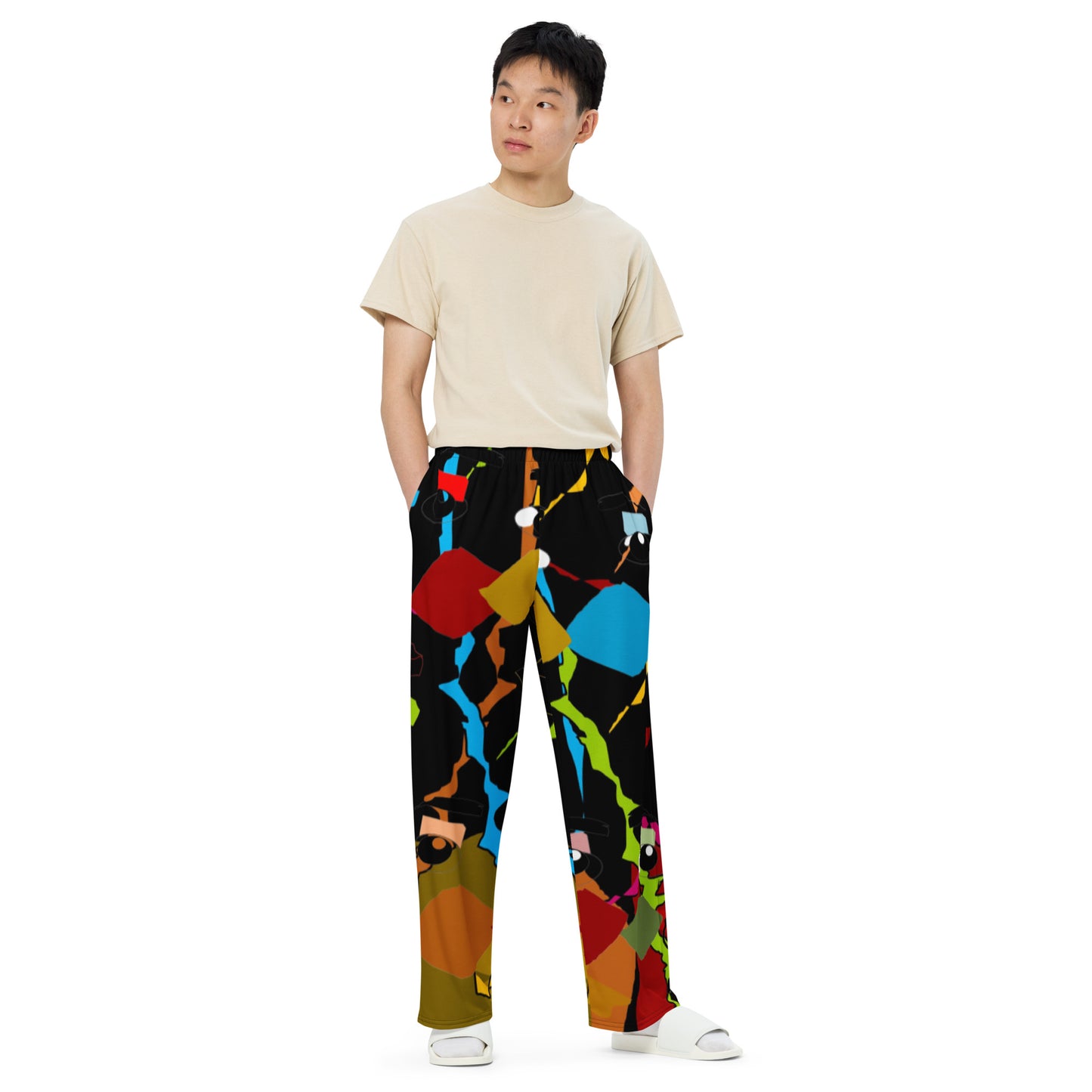 All-over print unisex wide-leg pants