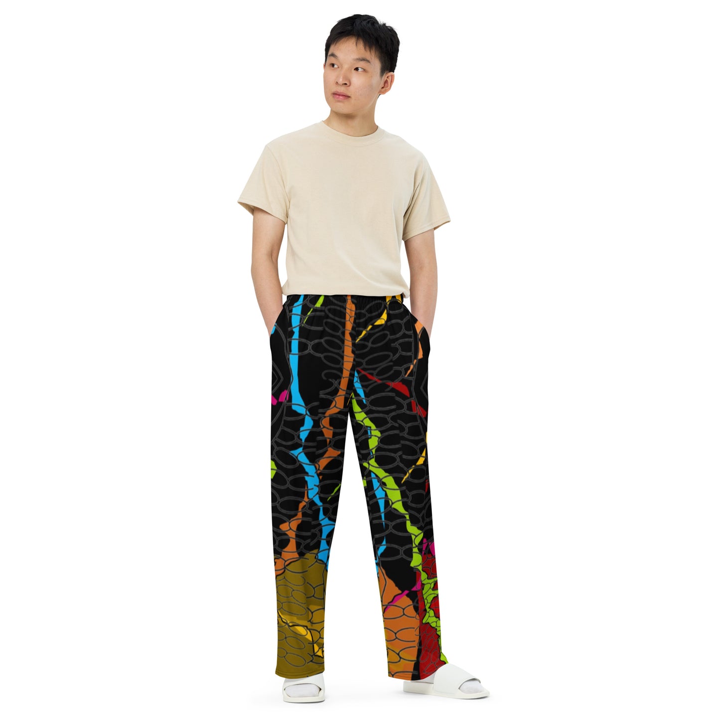 All-over print unisex wide-leg pants