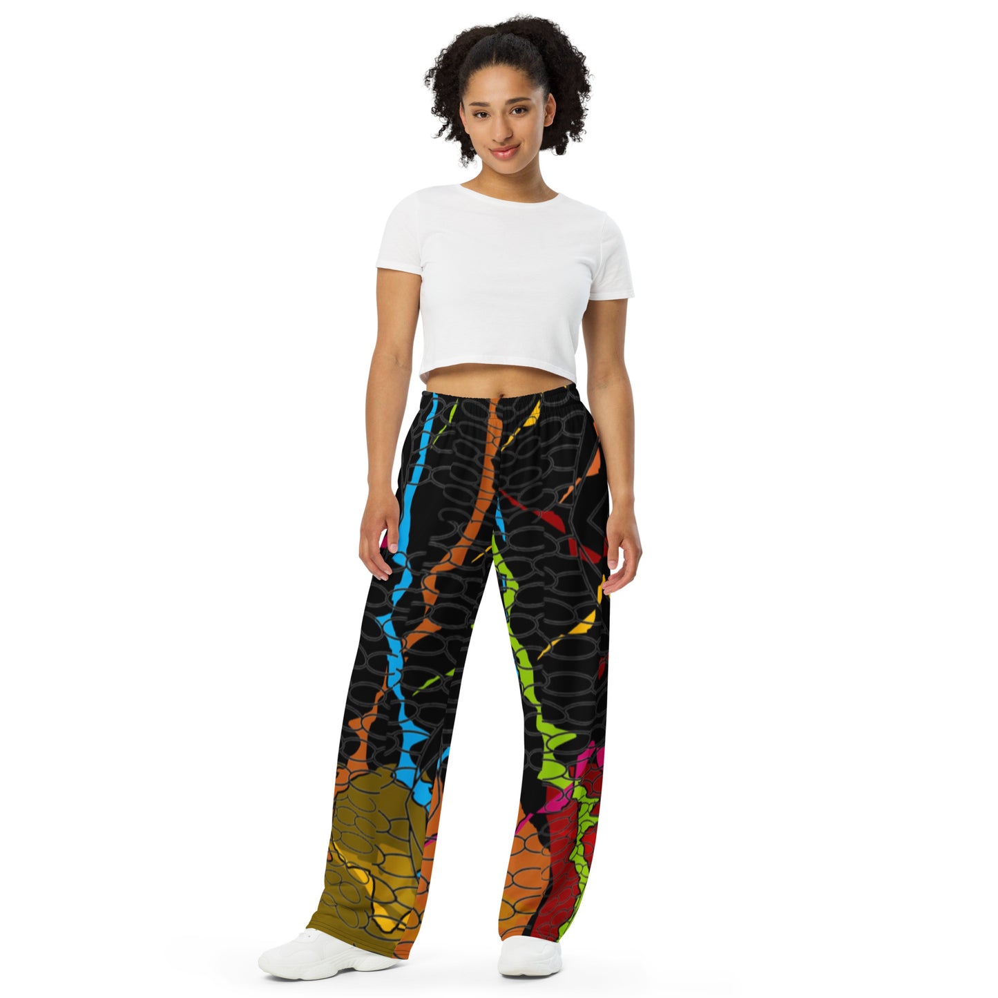 All-over print unisex wide-leg pants