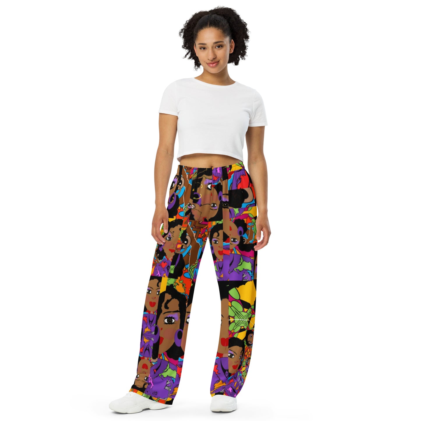 All-over print unisex wide-leg pants