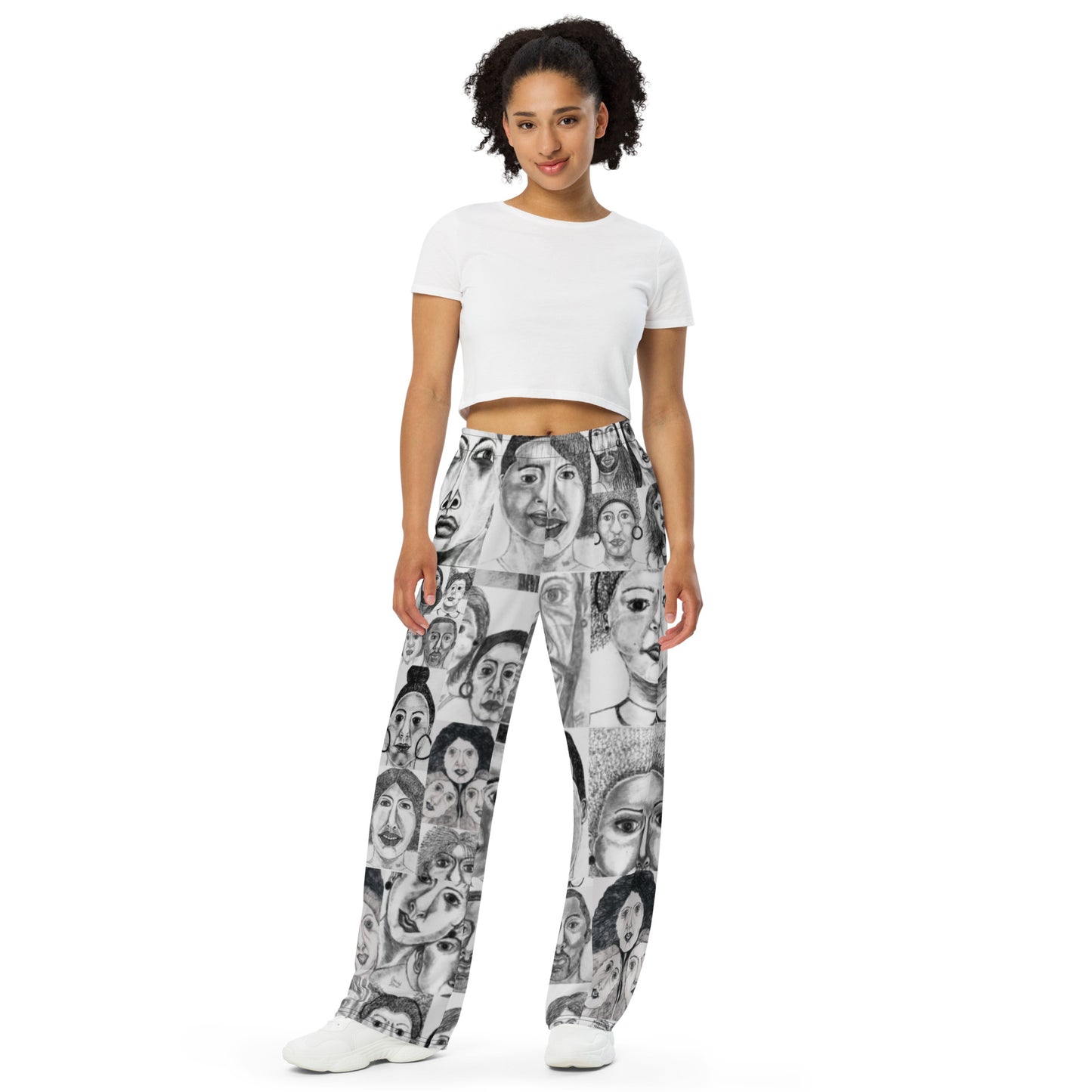 All-over print unisex wide-leg pants