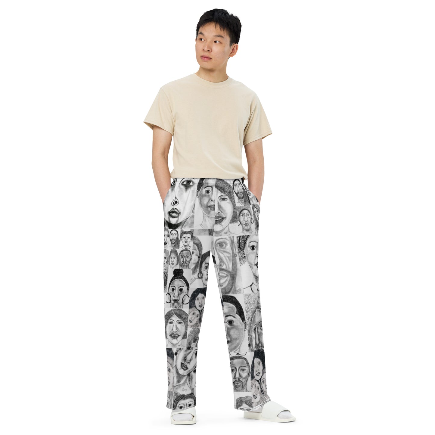 All-over print unisex wide-leg pants