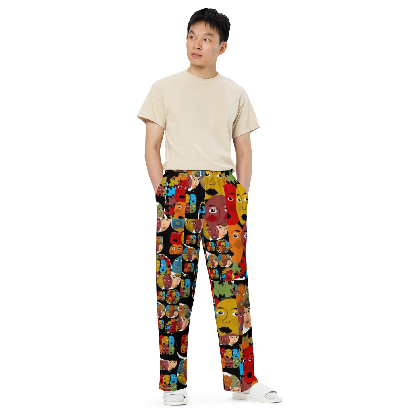 All-over print unisex wide-leg pants