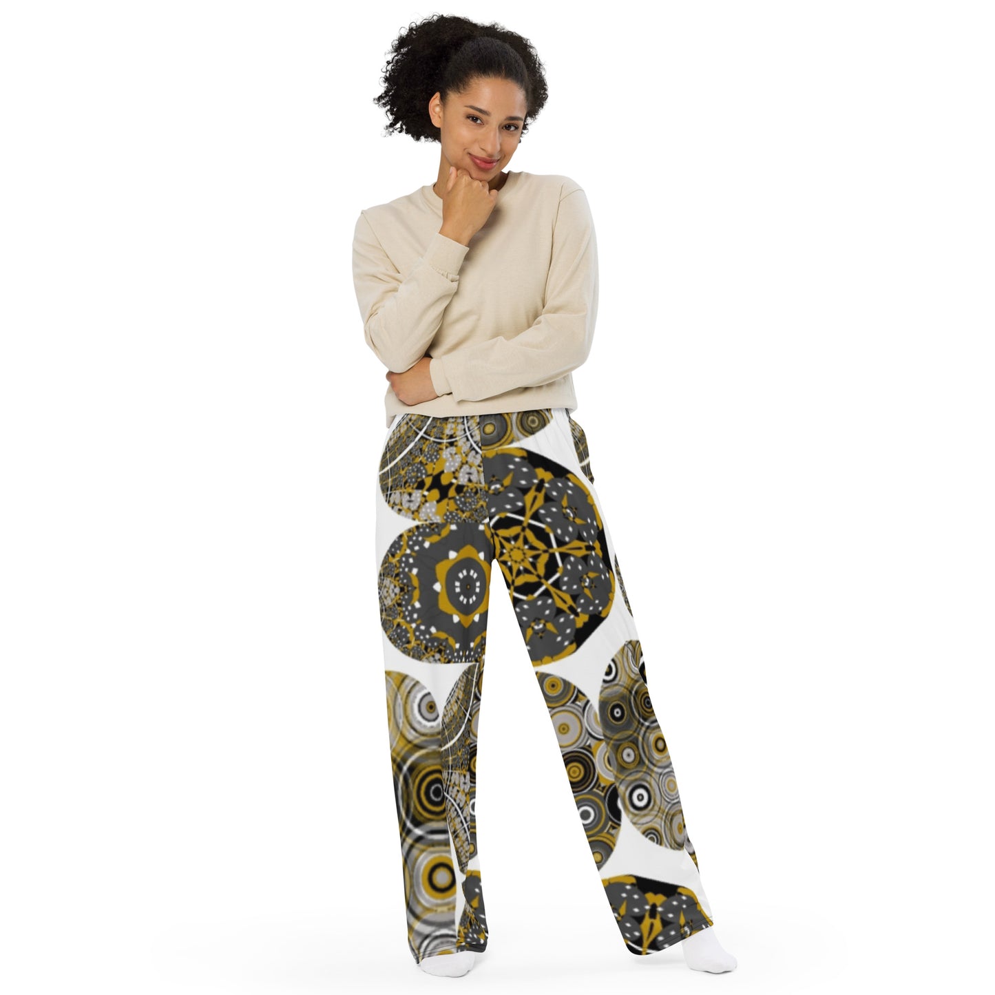 All-over print unisex wide-leg pants