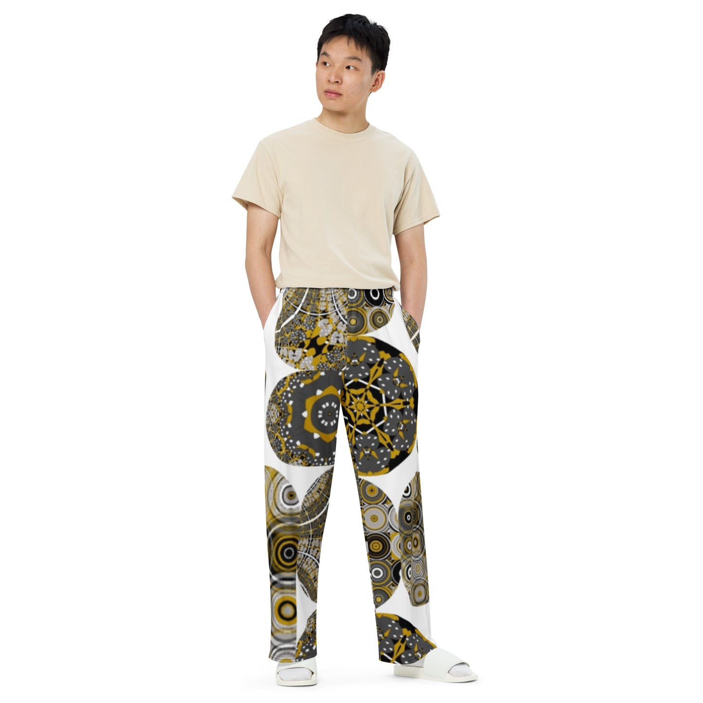 All-over print unisex wide-leg pants