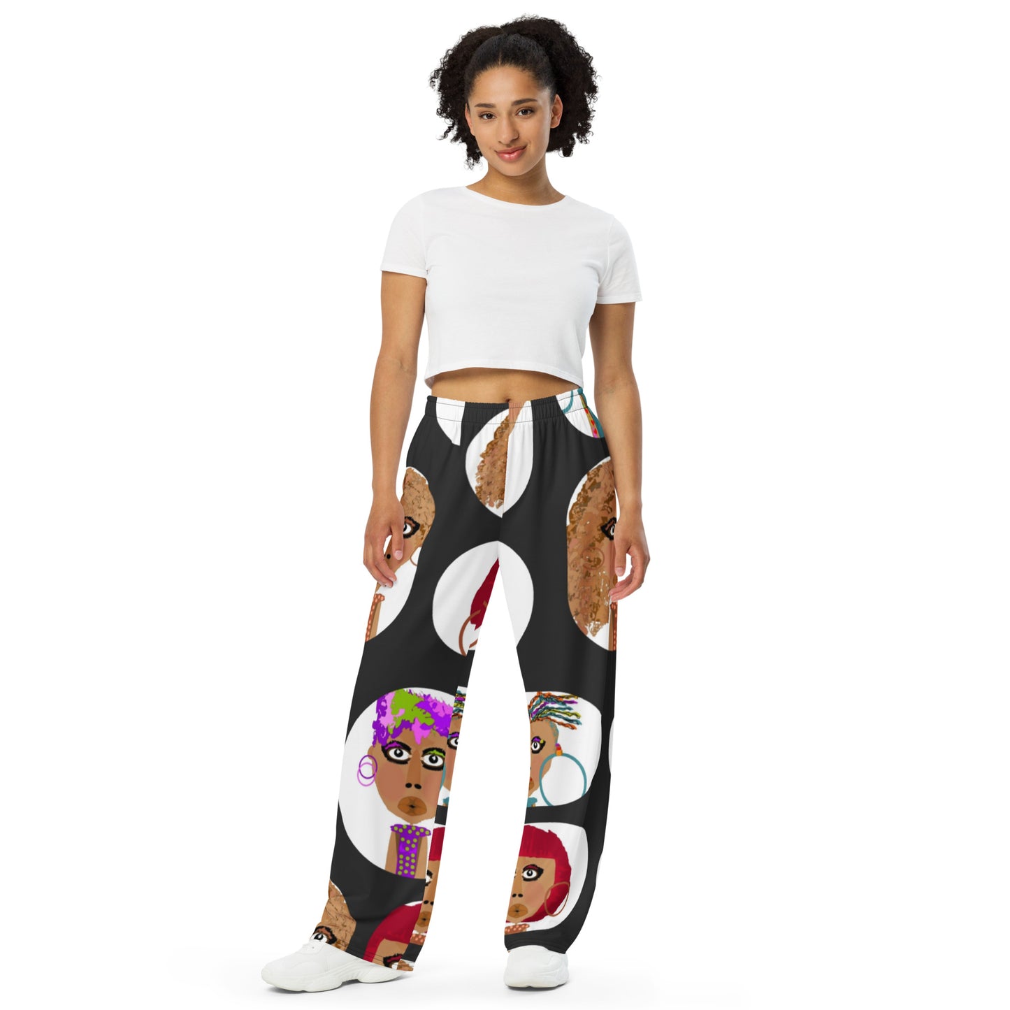 All-over print unisex wide-leg pants