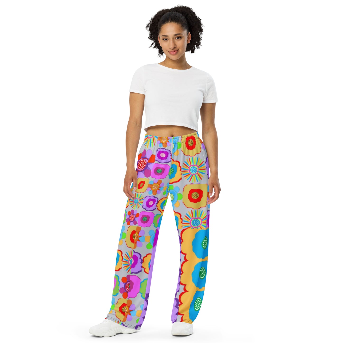 All-over print unisex wide-leg pants