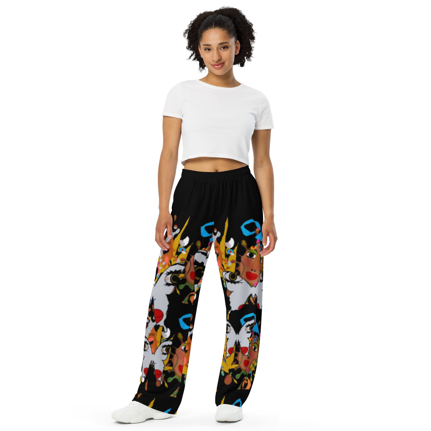 All-over print unisex wide-leg pants