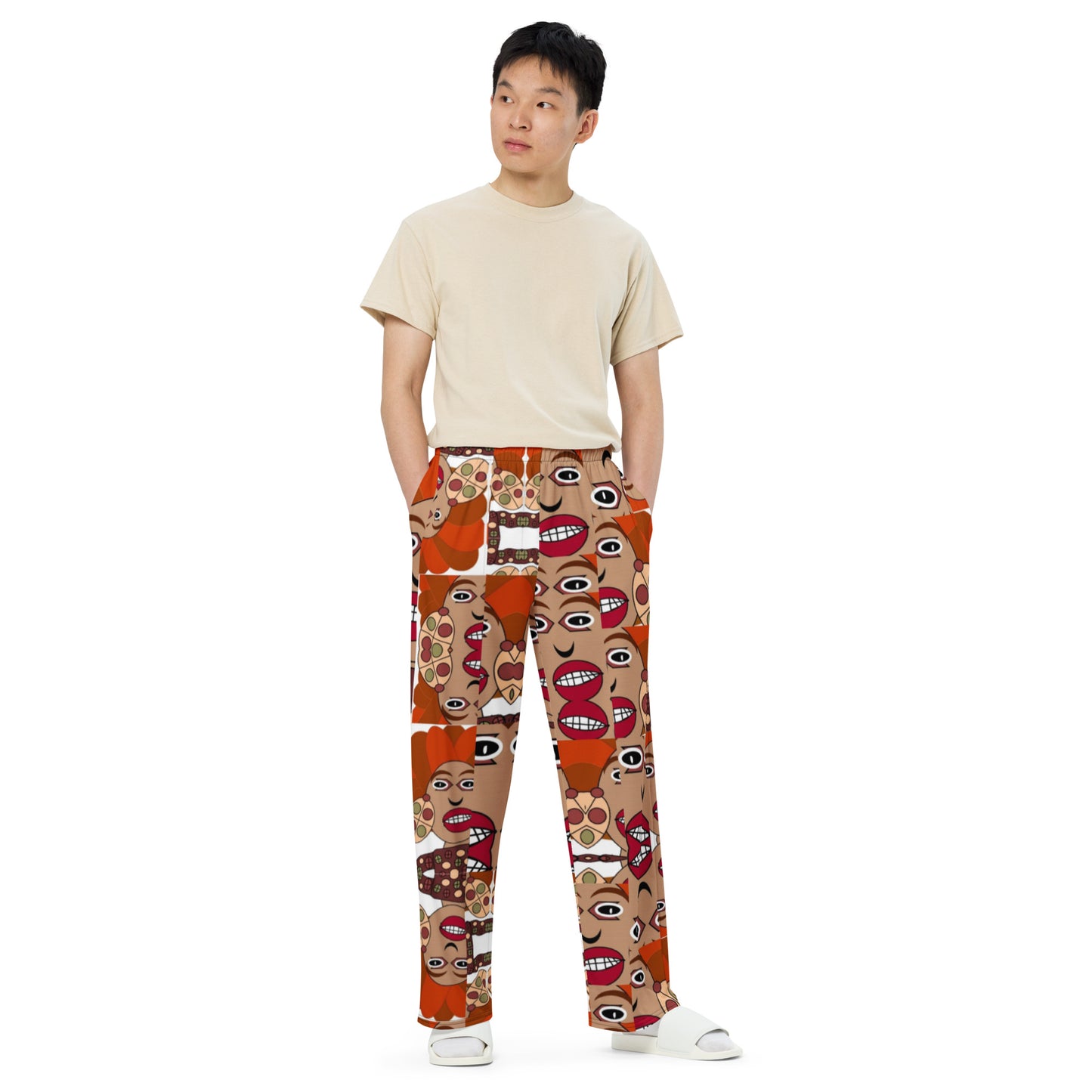 All-over print unisex wide-leg pants