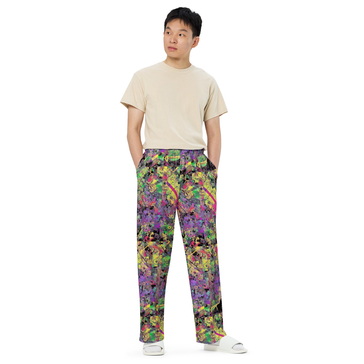 All-over print unisex wide-leg pants