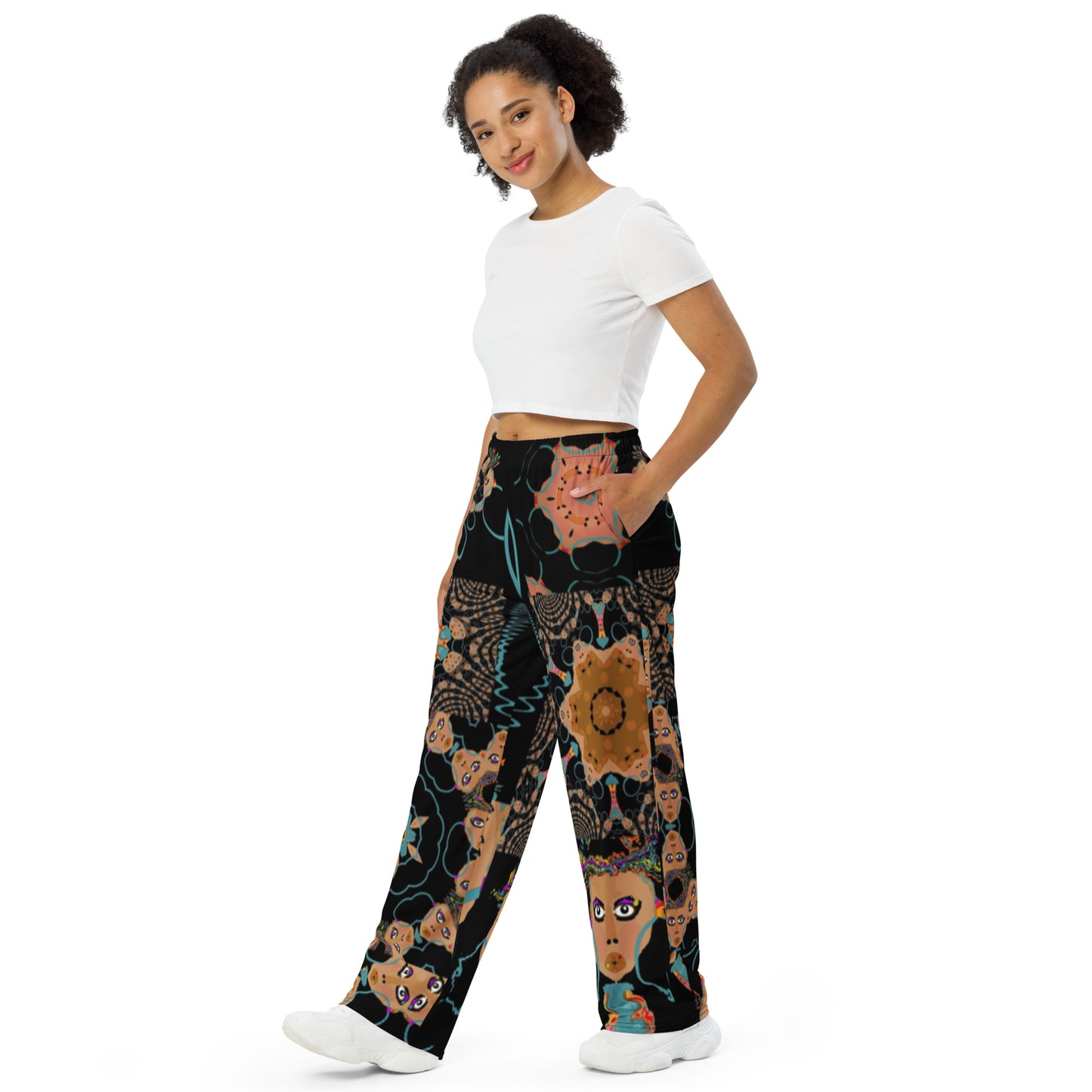 All-over print unisex wide-leg pantsHBC