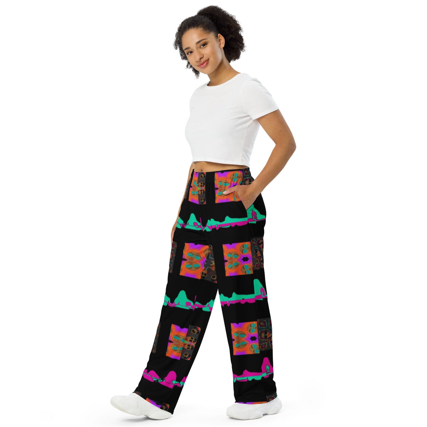 All-over print unisex wide-leg pantsCP