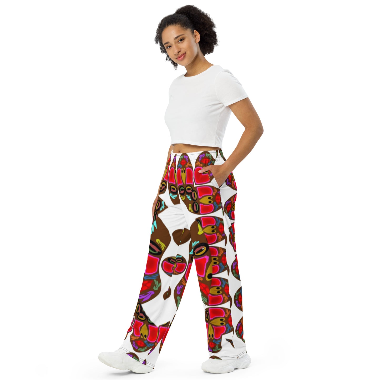 All-over print unisex wide-leg pants