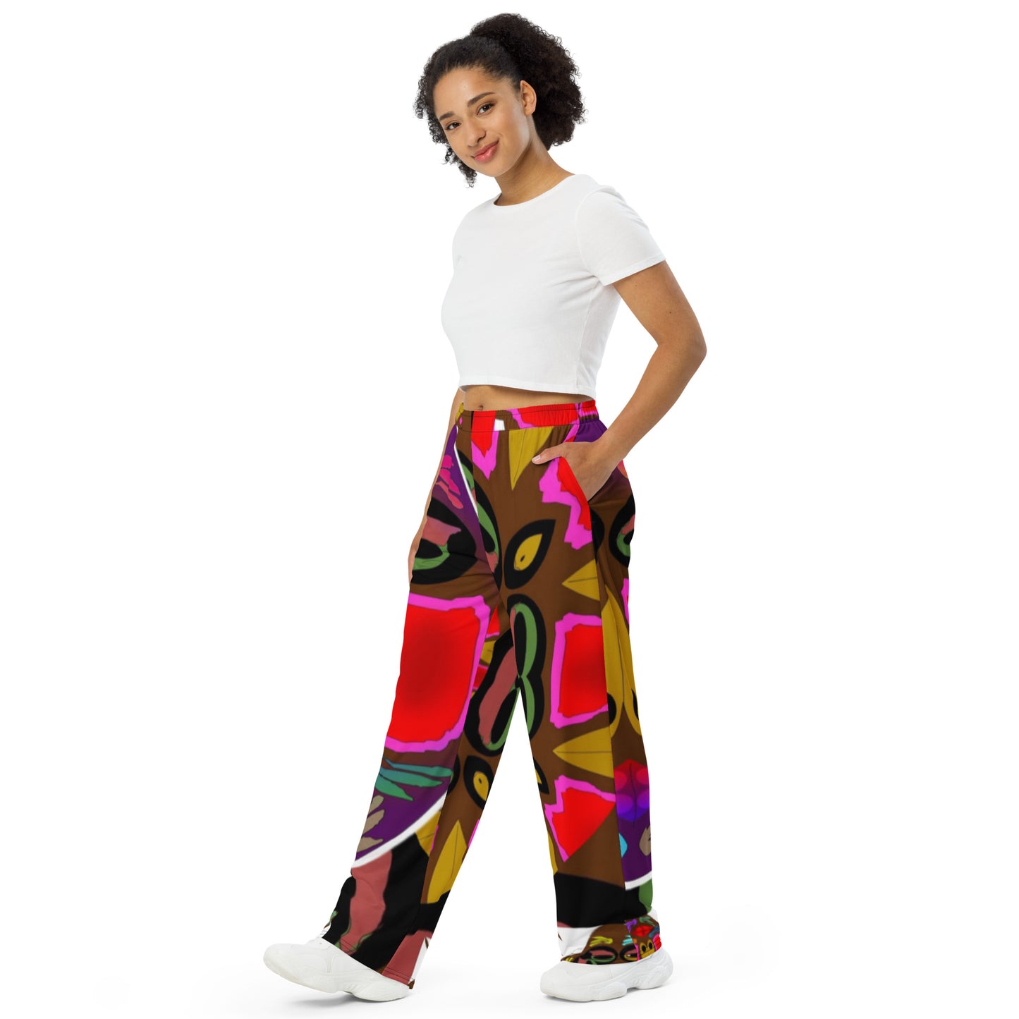 All-over print unisex wide-leg pants