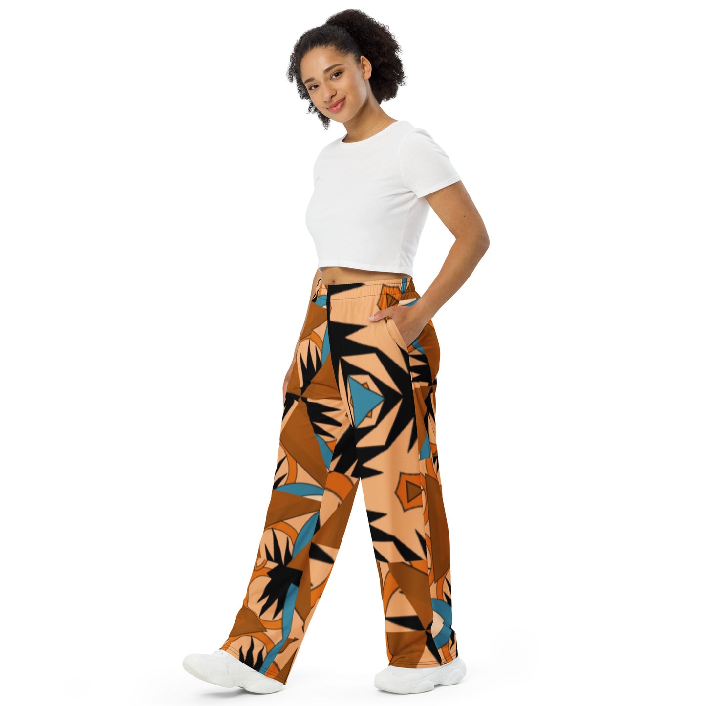 All-over print unisex wide-leg pants