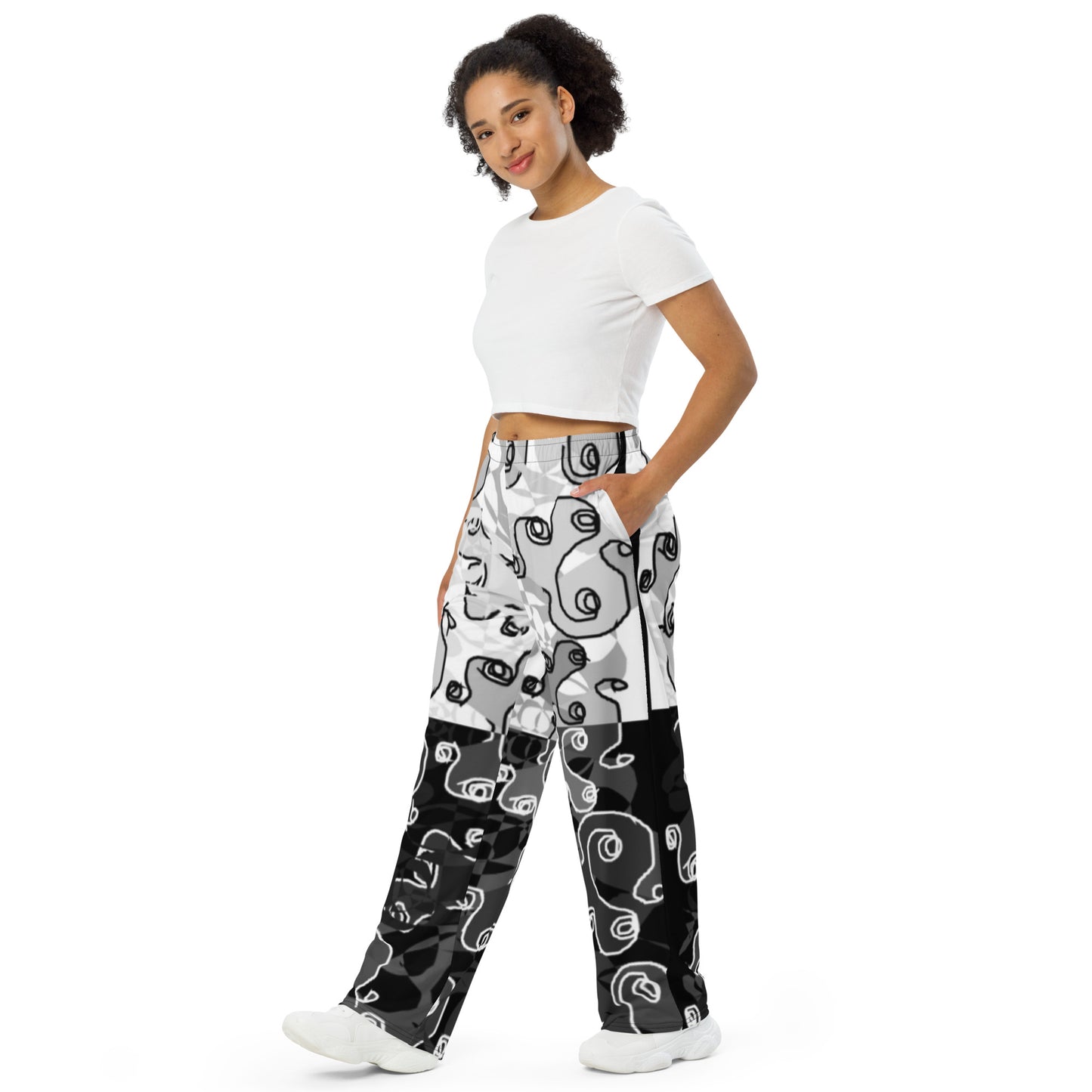 All-over print unisex wide-leg pants