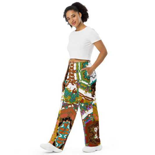 All-over print unisex wide-leg pants