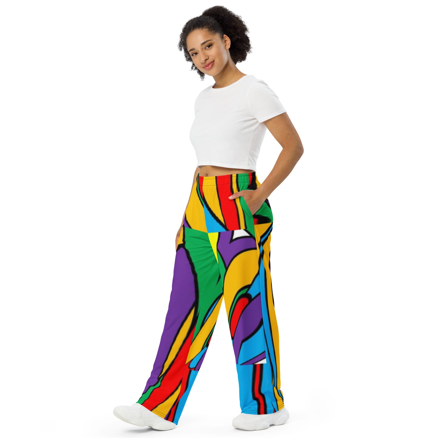 All-over print unisex wide-leg pants