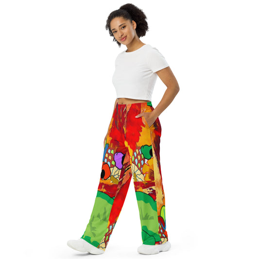 All-over print unisex wide-leg pants