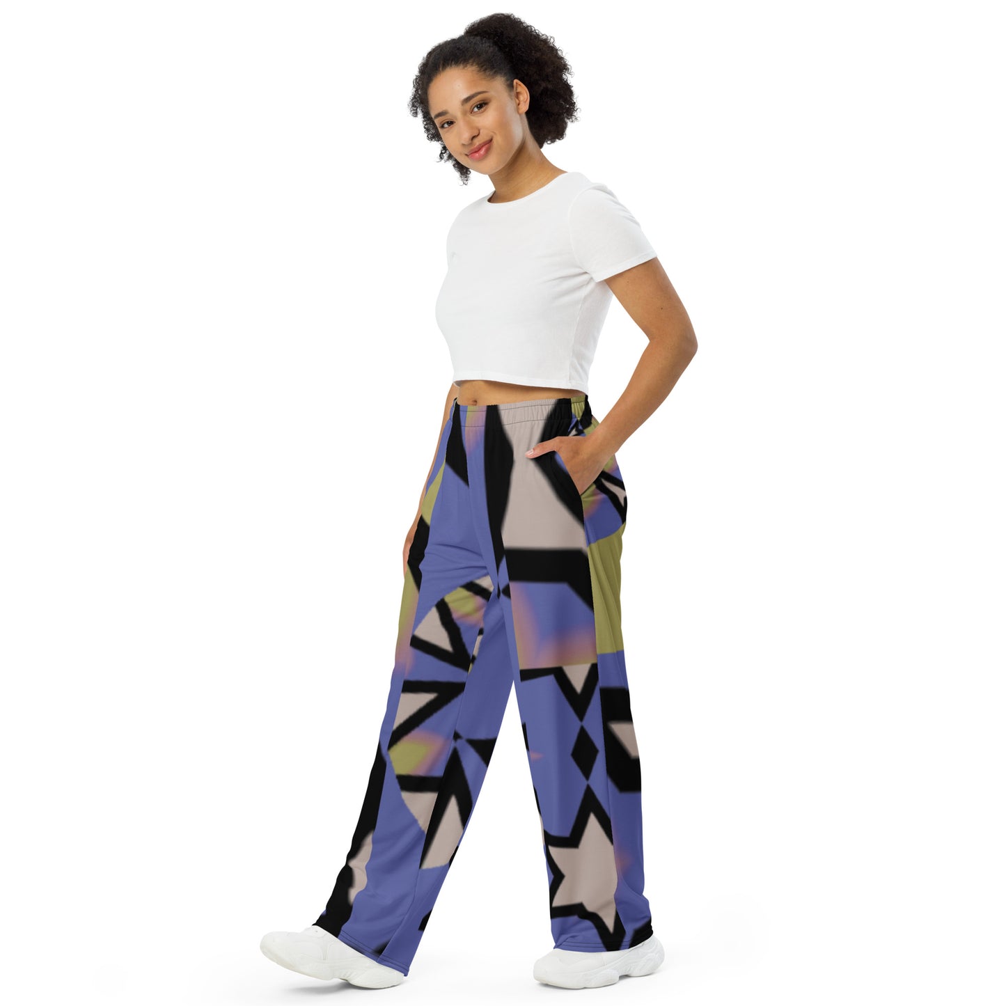 All-over print unisex wide-leg pants